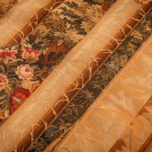 1875s Antique Beige Field European Landscape Victorian Flat Weave Wool Tapestry - detail view 7