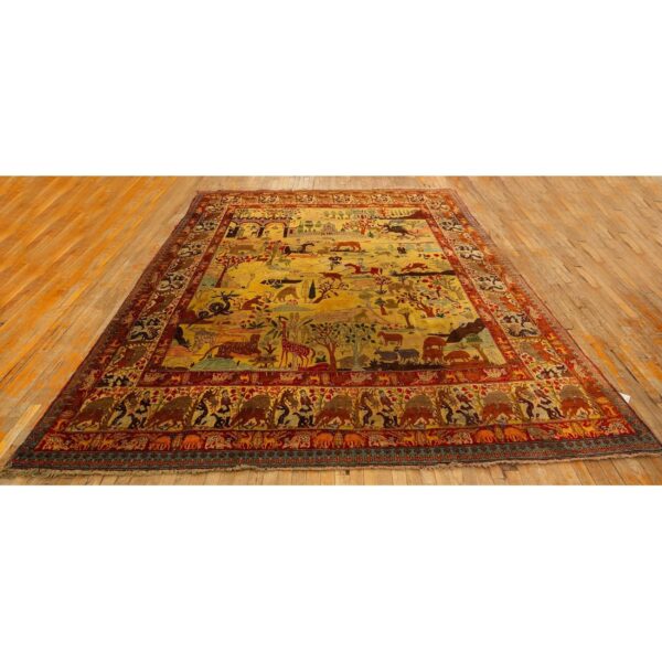 1880s antique gold ground large-scale floral knotted wool tabriz carpet rug 2 1880s antique gold ground large-scale floral knotted wool tabriz carpet rug - detail view 1
