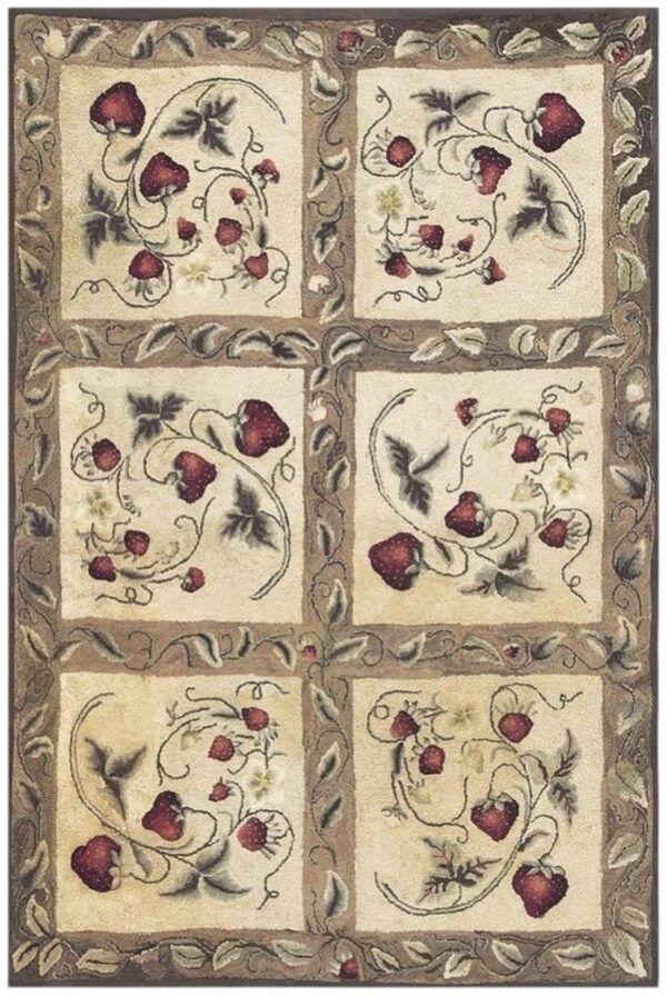 1880s beige antique folk art rustic geometric modern hooked knotted wool rug 1 1880s beige antique folk art rustic geometric modern hooked knotted wool rug