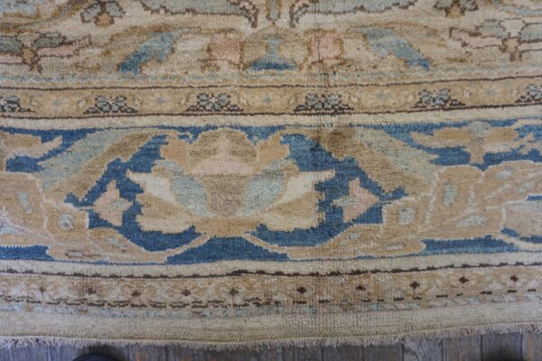 1880s beige field traditional floral antique knotted wool malayer gallery rug 6 1880s beige field traditional floral antique knotted wool malayer gallery rug - detail view 5