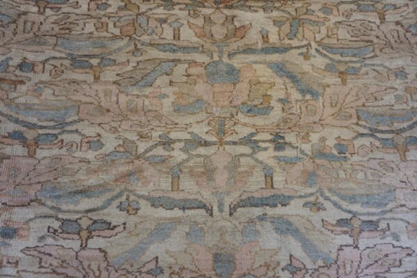 1880s beige field traditional floral antique knotted wool malayer gallery rug 7 1880s beige field traditional floral antique knotted wool malayer gallery rug - detail view 6