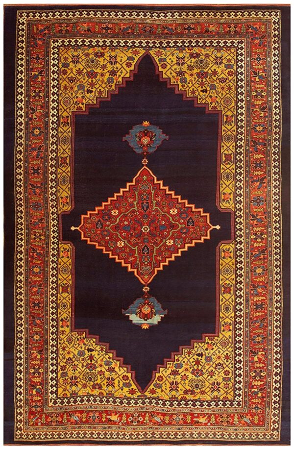 1880s classic blue navy bold medallion antique bijar handknotted wool carpet rug 1 1880s classic blue navy bold medallion antique bijar handknotted wool carpet rug
