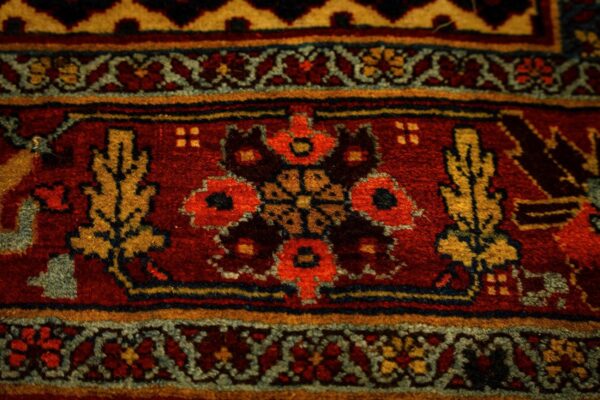 1880s classic blue navy bold medallion antique bijar handknotted wool carpet rug 4 1880s classic blue navy bold medallion antique bijar handknotted wool carpet rug - detail view 3