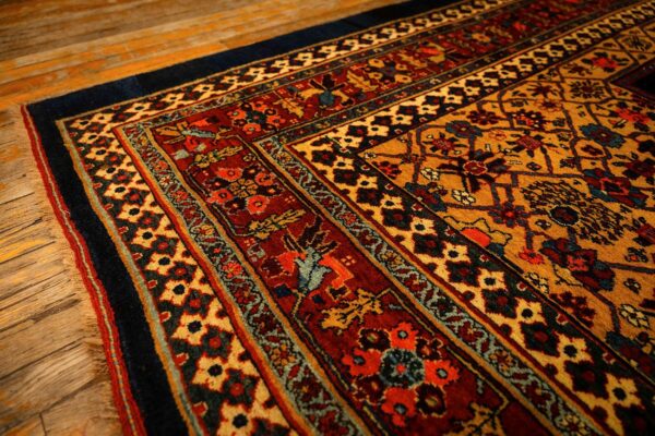 1880s classic blue navy bold medallion antique bijar handknotted wool carpet rug 6 1880s classic blue navy bold medallion antique bijar handknotted wool carpet rug - detail view 5