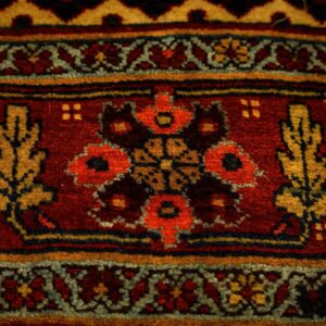 1880s Classic Blue Navy Bold Medallion Antique Bijar Handknotted Wool Carpet Rug - detail view 6