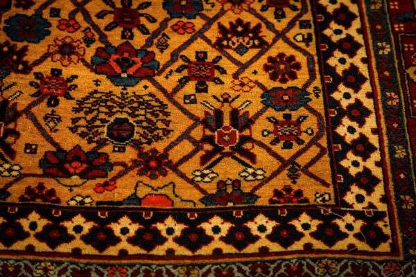 1880s classic blue navy bold medallion antique bijar handknotted wool carpet rug 8 1880s classic blue navy bold medallion antique bijar handknotted wool carpet rug - detail view 7