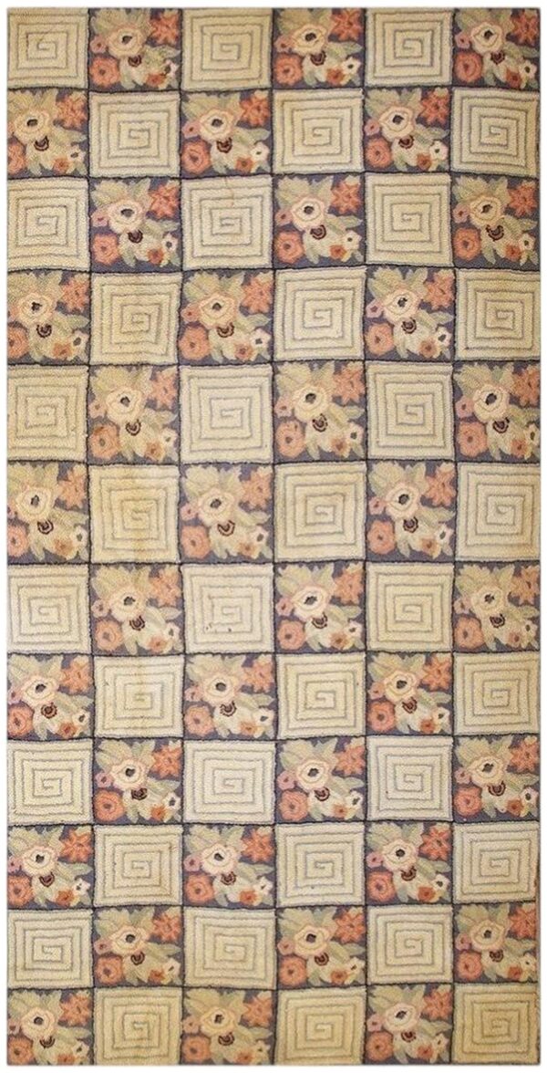 1880s rustic blue ground modern geometric folk art antique american hooked rug 1 1880s rustic blue ground modern geometric folk art antique american hooked rug