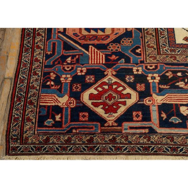 1890s antique red rust rustic field diamond serapi knotted palace size wool rug 3 1890s antique red rust rustic field diamond serapi knotted palace size wool rug - detail view 2