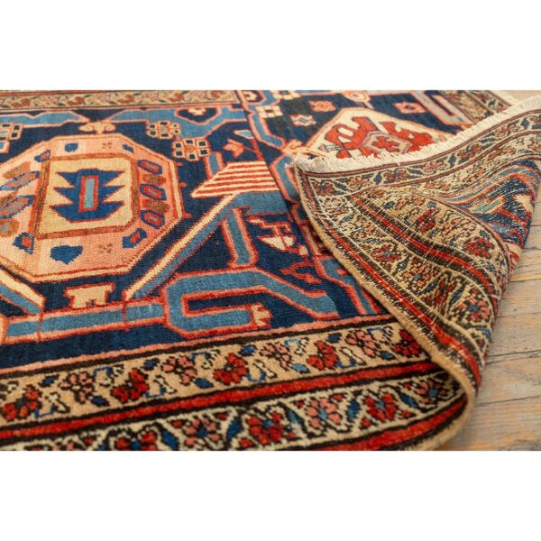 1890s antique red rust rustic field diamond serapi knotted palace size wool rug 8 1890s antique red rust rustic field diamond serapi knotted palace size wool rug - detail view 7