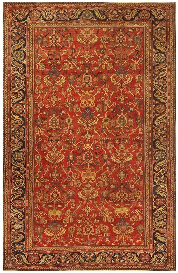 1890s antique warm red ground floral handknotted wool sultanabad carpet rug 1 1890s antique warm red ground floral handknotted wool sultanabad carpet rug
