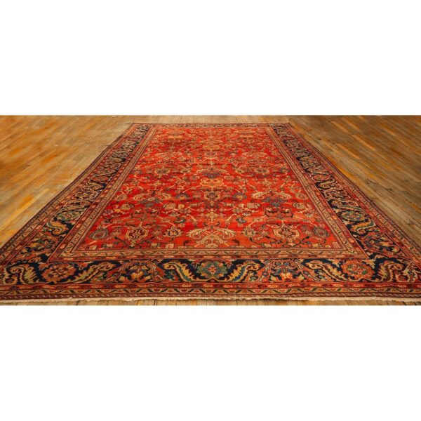 1890s antique warm red ground floral handknotted wool sultanabad carpet rug 2 1890s antique warm red ground floral handknotted wool sultanabad carpet rug - detail view 1