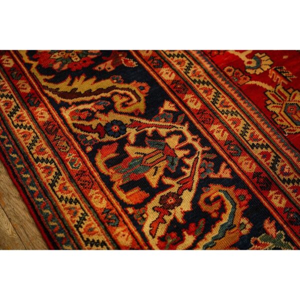 1890s antique warm red ground floral handknotted wool sultanabad carpet rug 4 1890s antique warm red ground floral handknotted wool sultanabad carpet rug - detail view 3