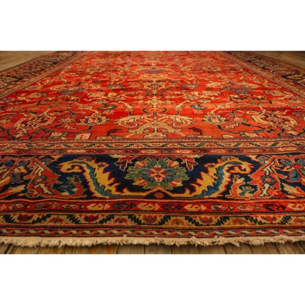 1890s antique warm red ground floral handknotted wool sultanabad carpet rug 6 1890s antique warm red ground floral handknotted wool sultanabad carpet rug - detail view 5