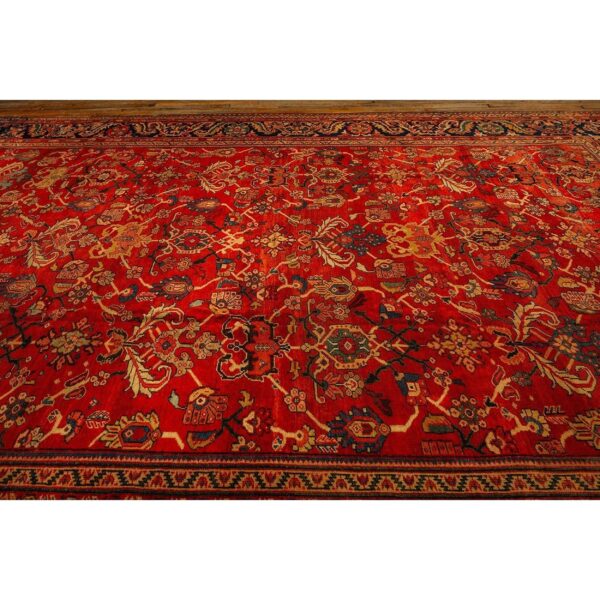 1890s antique warm red ground floral handknotted wool sultanabad carpet rug 7 1890s antique warm red ground floral handknotted wool sultanabad carpet rug - detail view 6