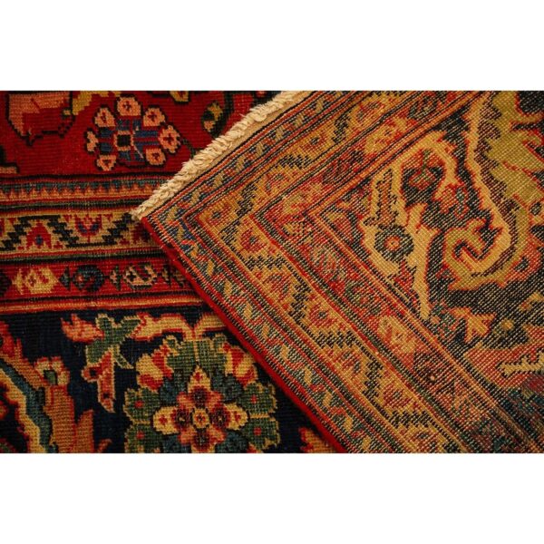 1890s antique warm red ground floral handknotted wool sultanabad carpet rug 8 1890s antique warm red ground floral handknotted wool sultanabad carpet rug - detail view 7