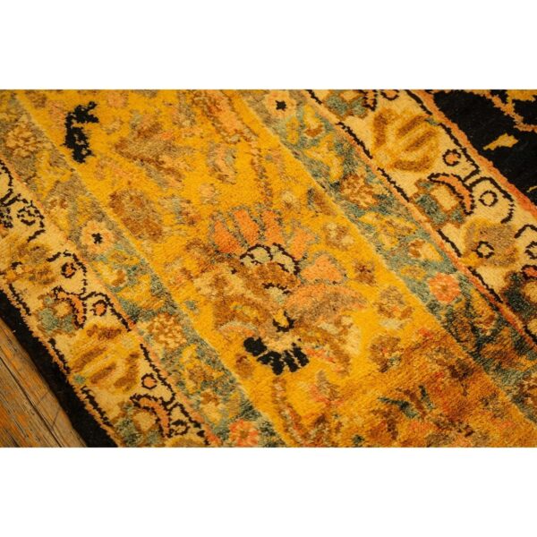 1890s blue traditional geometric antique knotted wool malayer gallery carpet rug 3 1890s blue traditional geometric antique knotted wool malayer gallery carpet rug - detail view 2