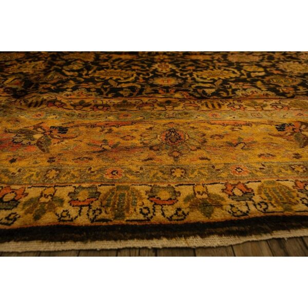 1890s blue traditional geometric antique knotted wool malayer gallery carpet rug 4 1890s blue traditional geometric antique knotted wool malayer gallery carpet rug - detail view 3