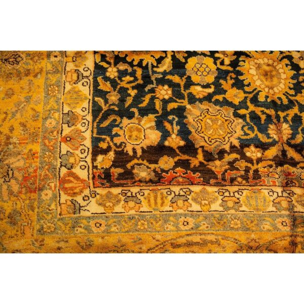 1890s blue traditional geometric antique knotted wool malayer gallery carpet rug 7 1890s blue traditional geometric antique knotted wool malayer gallery carpet rug - detail view 6
