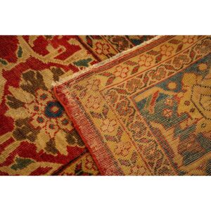 1890s Red Rust Field Geometric Antique Sultanabad Handknotted Wool Gallery Rug - detail view 5