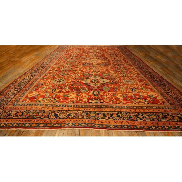 1890s traditional red bold tribal geometric antique sultanabad knotted wool rug 2 1890s traditional red bold tribal geometric antique sultanabad knotted wool rug - detail view 1