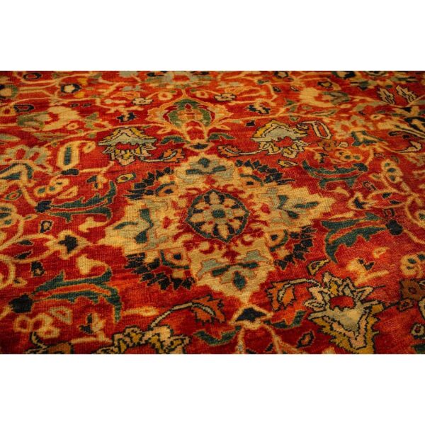 1890s traditional red bold tribal geometric antique sultanabad knotted wool rug 4 1890s traditional red bold tribal geometric antique sultanabad knotted wool rug - detail view 3