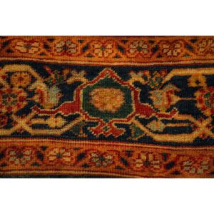 1890s Traditional Red Bold Tribal Geometric Antique Sultanabad Knotted Wool Rug - detail view 4