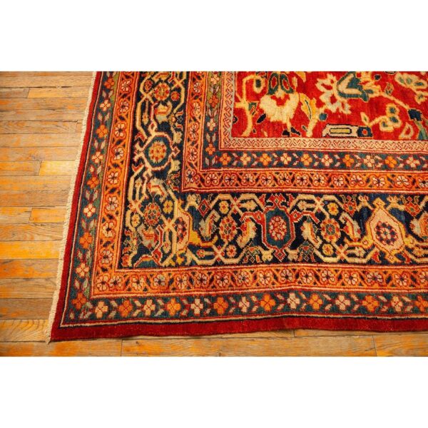 1890s traditional red bold tribal geometric antique sultanabad knotted wool rug 7 1890s traditional red bold tribal geometric antique sultanabad knotted wool rug - detail view 6