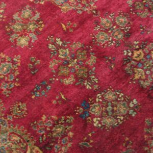 1900s Fuchsia Red Antique Formal Persian Kashan Carpet 4'6"x6'10" Silk Carpet - detail view 5