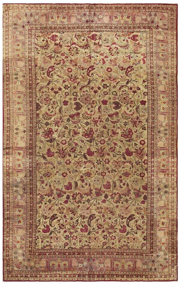 1900s green classic antique intricate floral handknotted wool mashad carpet rug 1 1900s green classic antique intricate floral handknotted wool mashad carpet rug