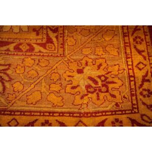 1900s Red Medallion Traditional Antique Indian Agra Knotted Wool Gallery Rug - detail view 5