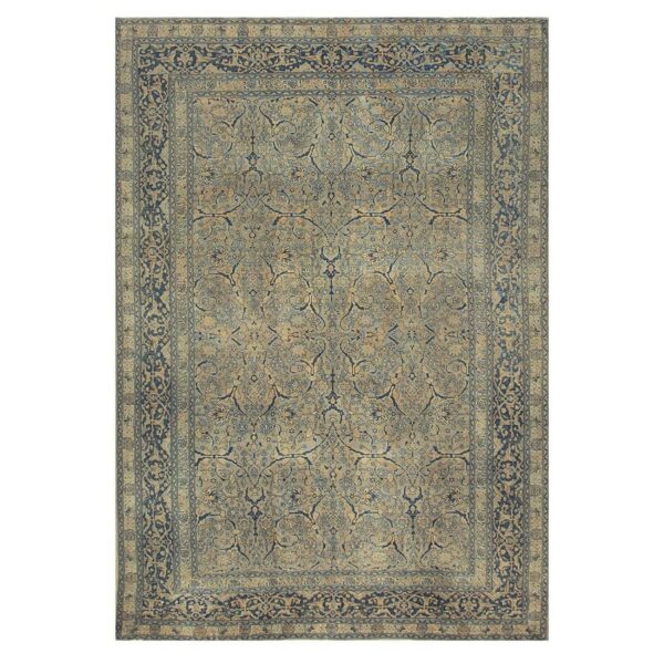 1920s antique gray floral shah abbas room size knotted wool tabriz carpet rug 2 1920s antique gray floral shah abbas room size knotted wool tabriz carpet rug - detail view 1