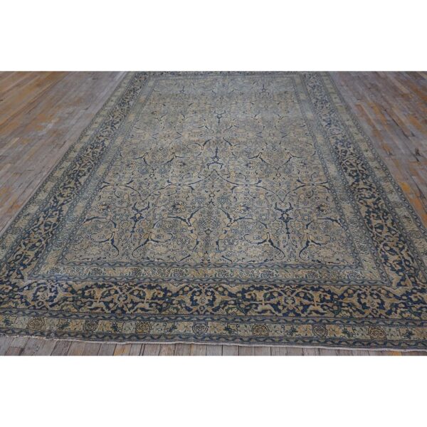 1920s antique gray floral shah abbas room size knotted wool tabriz carpet rug 3 1920s antique gray floral shah abbas room size knotted wool tabriz carpet rug - detail view 2