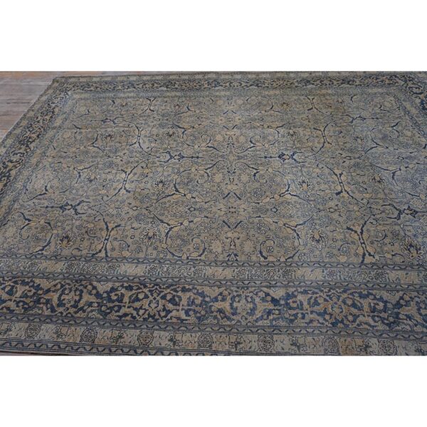 1920s antique gray floral shah abbas room size knotted wool tabriz carpet rug 4 1920s antique gray floral shah abbas room size knotted wool tabriz carpet rug - detail view 3