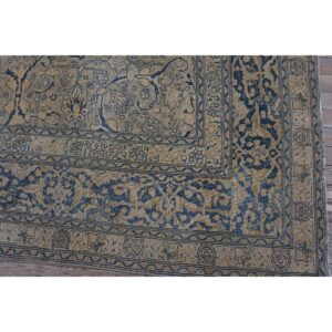 1920s Antique Gray Floral Shah Abbas Room Size Knotted Wool Tabriz Carpet Rug - detail view 5