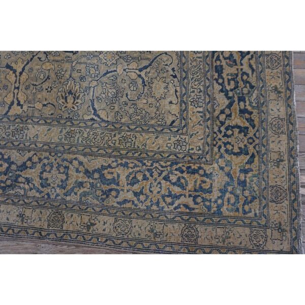1920s antique gray floral shah abbas room size knotted wool tabriz carpet rug 6 1920s antique gray floral shah abbas room size knotted wool tabriz carpet rug - detail view 5