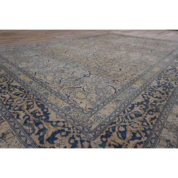 1920s antique gray floral shah abbas room size knotted wool tabriz carpet rug 7 1920s antique gray floral shah abbas room size knotted wool tabriz carpet rug - detail view 6