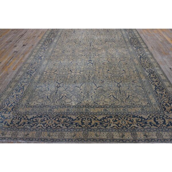 1920s antique gray floral shah abbas room size knotted wool tabriz carpet rug 8 1920s antique gray floral shah abbas room size knotted wool tabriz carpet rug - detail view 7