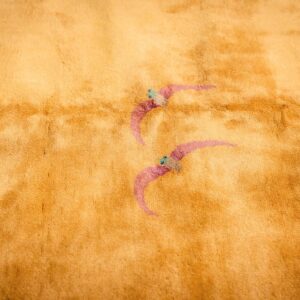 1920s Antique Warm Gold Ground Floral Modern Knotted Chinese Art Deco Carpet Rug - detail view 5