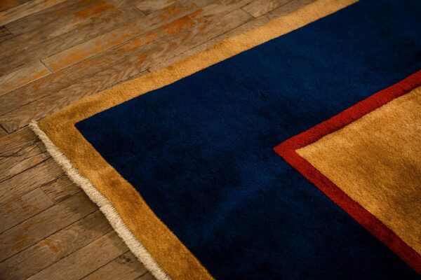 1920s antique warm gold ground floral modern knotted chinese art deco carpet rug 7 1920s antique warm gold ground floral modern knotted chinese art deco carpet rug - detail view 6