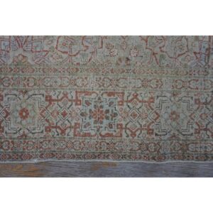 1920s Beige Ground Antique "Crisp Design Logic Knotted Wool Tabriz Room Size Rug - detail view 5