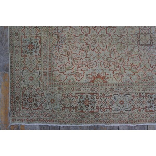 1920s beige ground antique "crisp design logic knotted wool tabriz room size rug 8 1920s beige ground antique "crisp design logic knotted wool tabriz room size rug - detail view 7