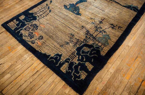 1920s beige neutral field traditional chinese symbolic motifs antique peking rug 3 1920s beige neutral field traditional chinese symbolic motifs antique peking rug - detail view 2