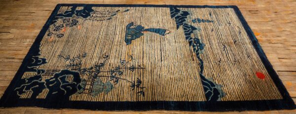 1920s beige neutral field traditional chinese symbolic motifs antique peking rug 4 1920s beige neutral field traditional chinese symbolic motifs antique peking rug - detail view 3