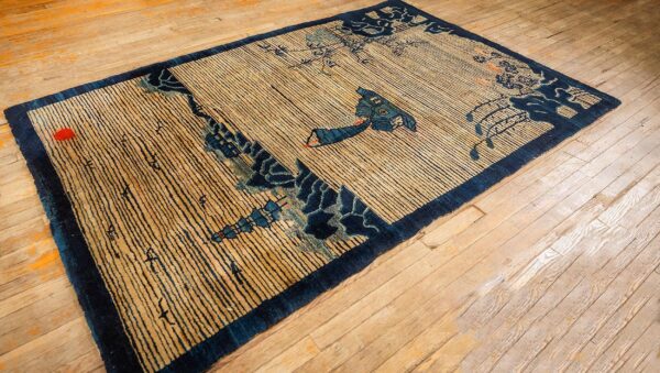 1920s beige neutral field traditional chinese symbolic motifs antique peking rug 6 1920s beige neutral field traditional chinese symbolic motifs antique peking rug - detail view 5
