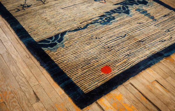 1920s beige neutral field traditional chinese symbolic motifs antique peking rug 8 1920s beige neutral field traditional chinese symbolic motifs antique peking rug - detail view 7
