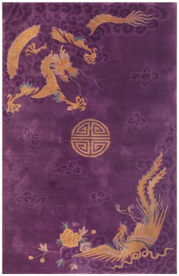 1920s purple traditional dragon shou symbols wool antique chinese art deco rug 1 1920s purple traditional dragon shou symbols wool antique chinese art deco rug