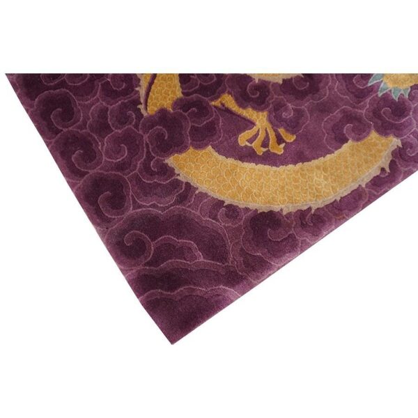1920s purple traditional dragon shou symbols wool antique chinese art deco rug 8 1920s purple traditional dragon shou symbols wool antique chinese art deco rug - detail view 7