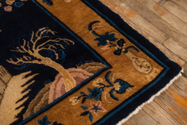 1920s small navy scene pictorial vase antique chinese peking knotted wool rug - detail view 3