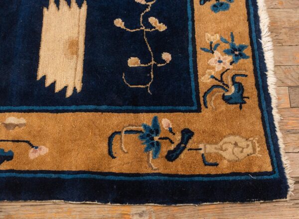 1920s small navy scene pictorial vase antique chinese peking knotted wool rug - detail view 5