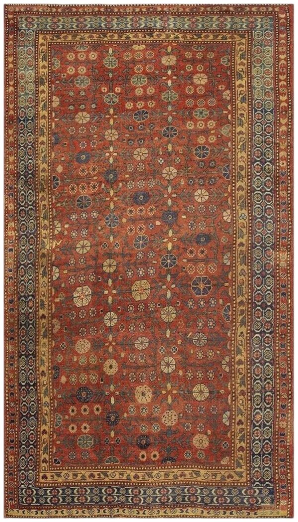 1930s antique red ground asian design chinese khotan handknotted pile wool rug 1 1930s antique red ground asian design chinese khotan handknotted pile wool rug